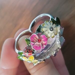 Silver Two Finger Garden Ring